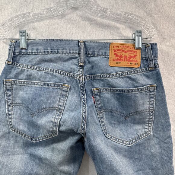 VTG Levis 559 Jeans Mens Size 30x30 Straight Leg Light Wash Red Tag - Picture 4 of 9